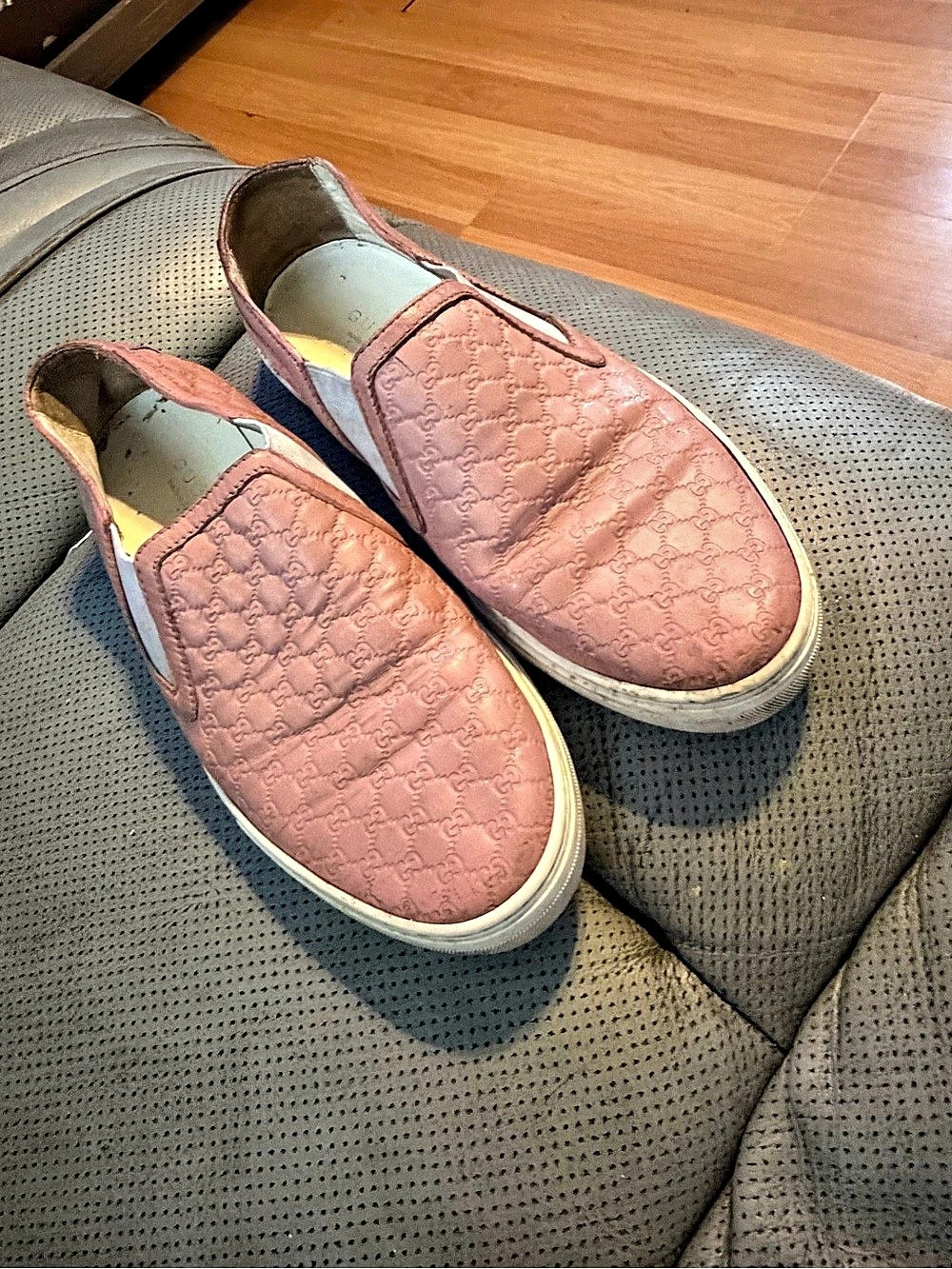 Gucci Pink GG Embossed Slip-On Sneakers